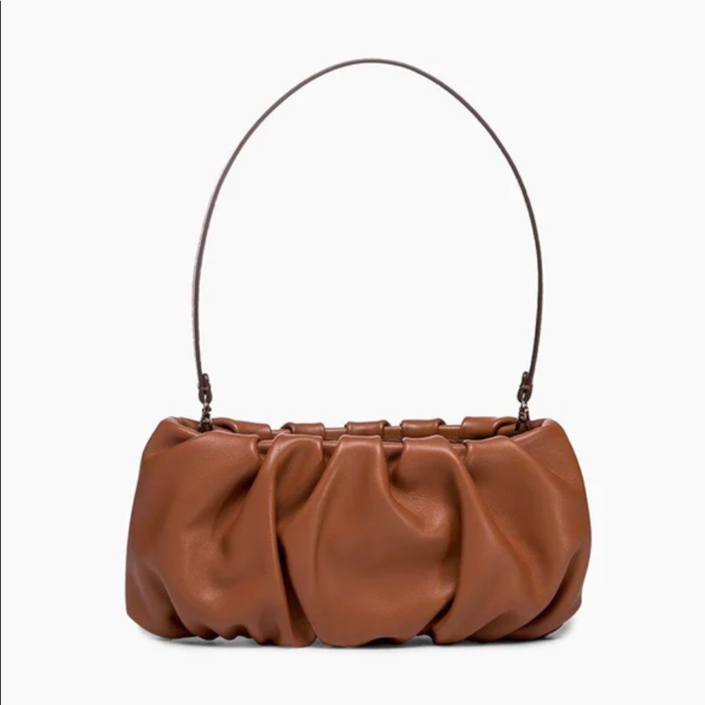 Staud Bean Bag, Leather Purse, Tan (Mushroom), NWT